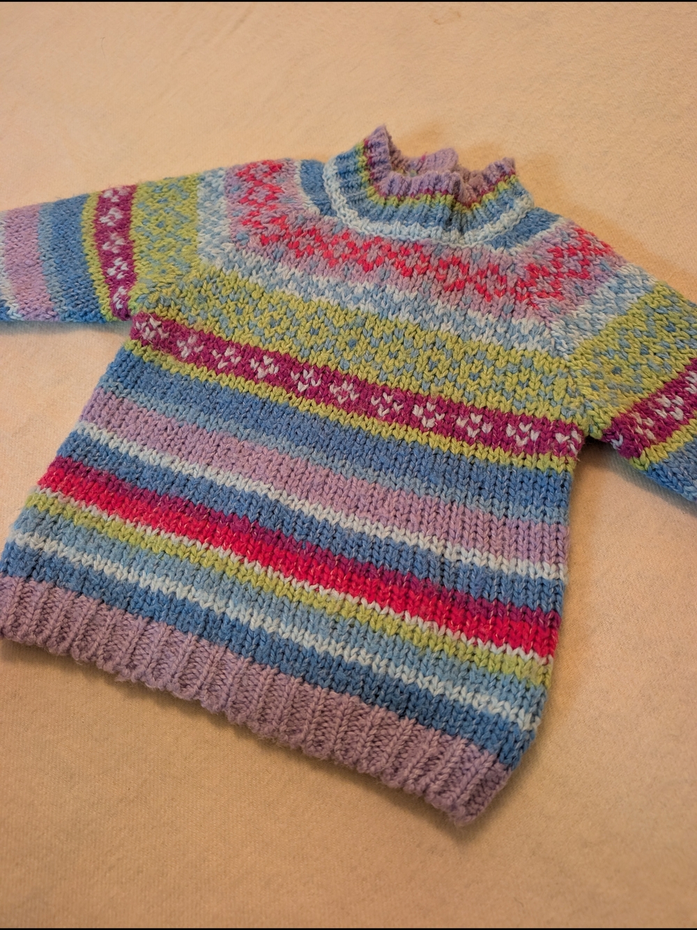 Vintage The Children's Place 18M Multicolor Striped Mockneck Sweater